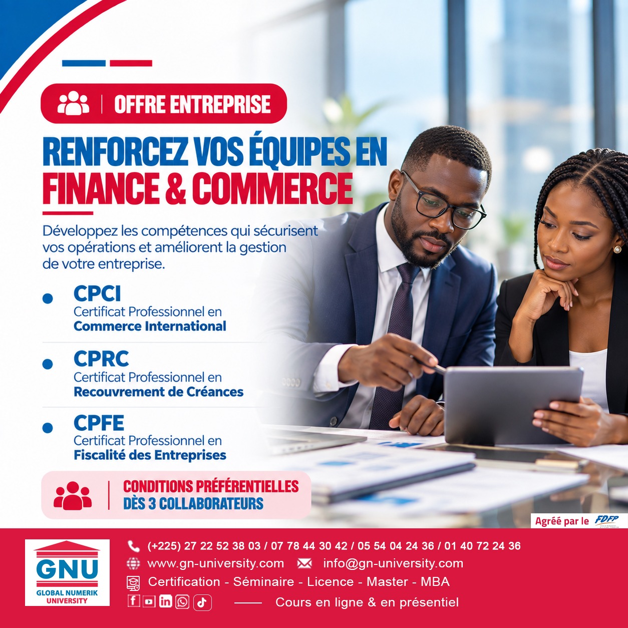 GNU offre entreprise finance et commerce