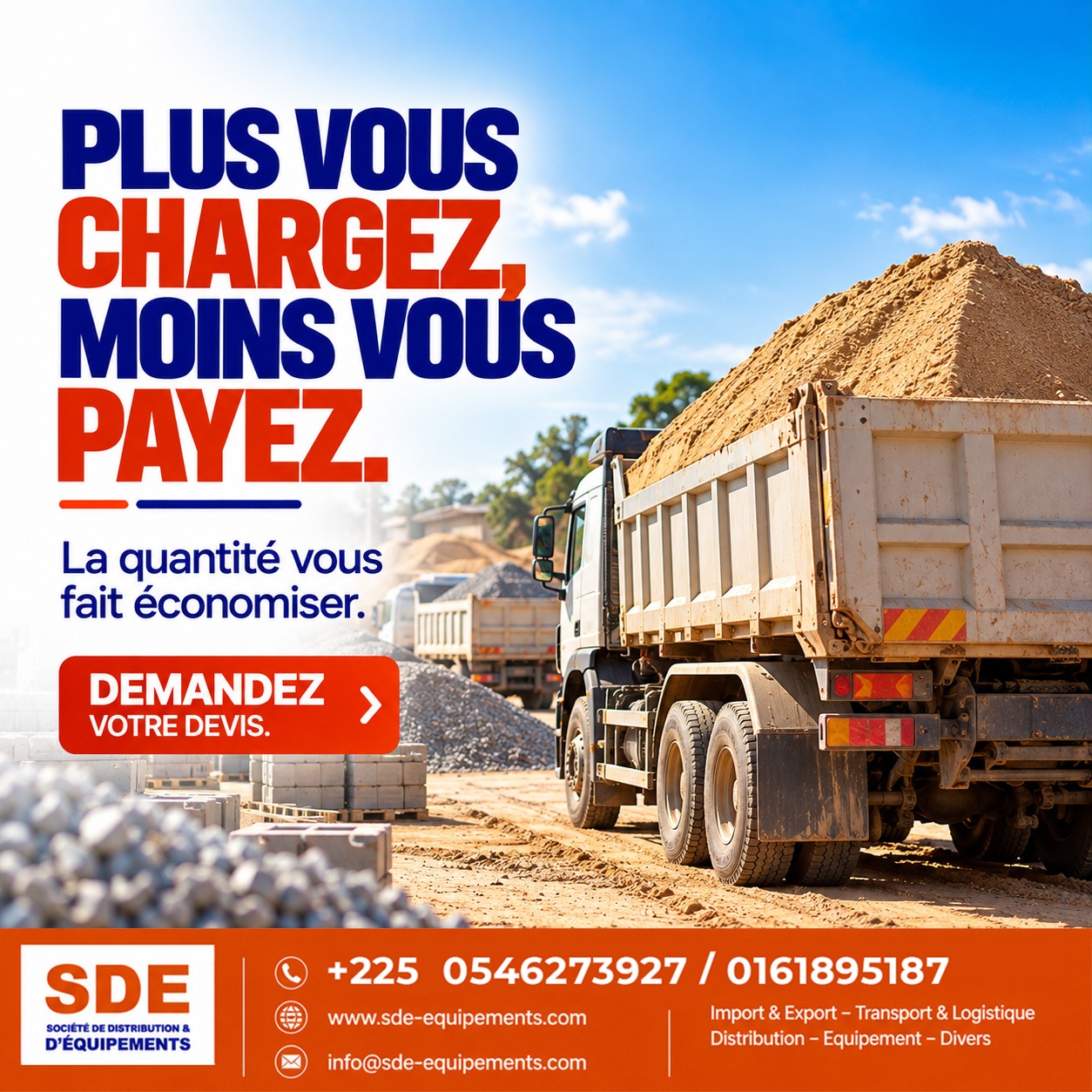 Visuel SDE plus vous chargez moins vous payez